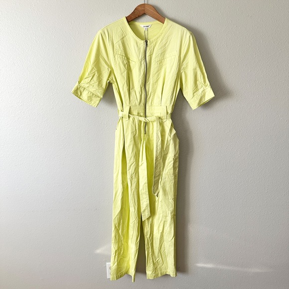 Steve Madden Flying Private Jumpsuit Lime Belted Zip Front size medium NEW - Picture 2 of 16